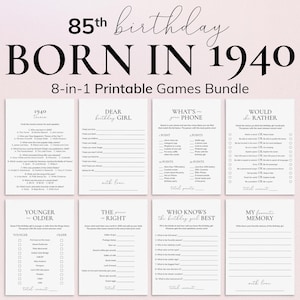 Born in 1940 85th Birthday Party Games for Women Bday Party Ideas Turning 85 Years Old Mom&#39;s 85th Birthday Celebration Games for Family PP2