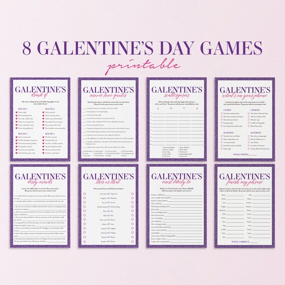 Galentines Day Games Bundle Printable Galentines Day Party | Etsy