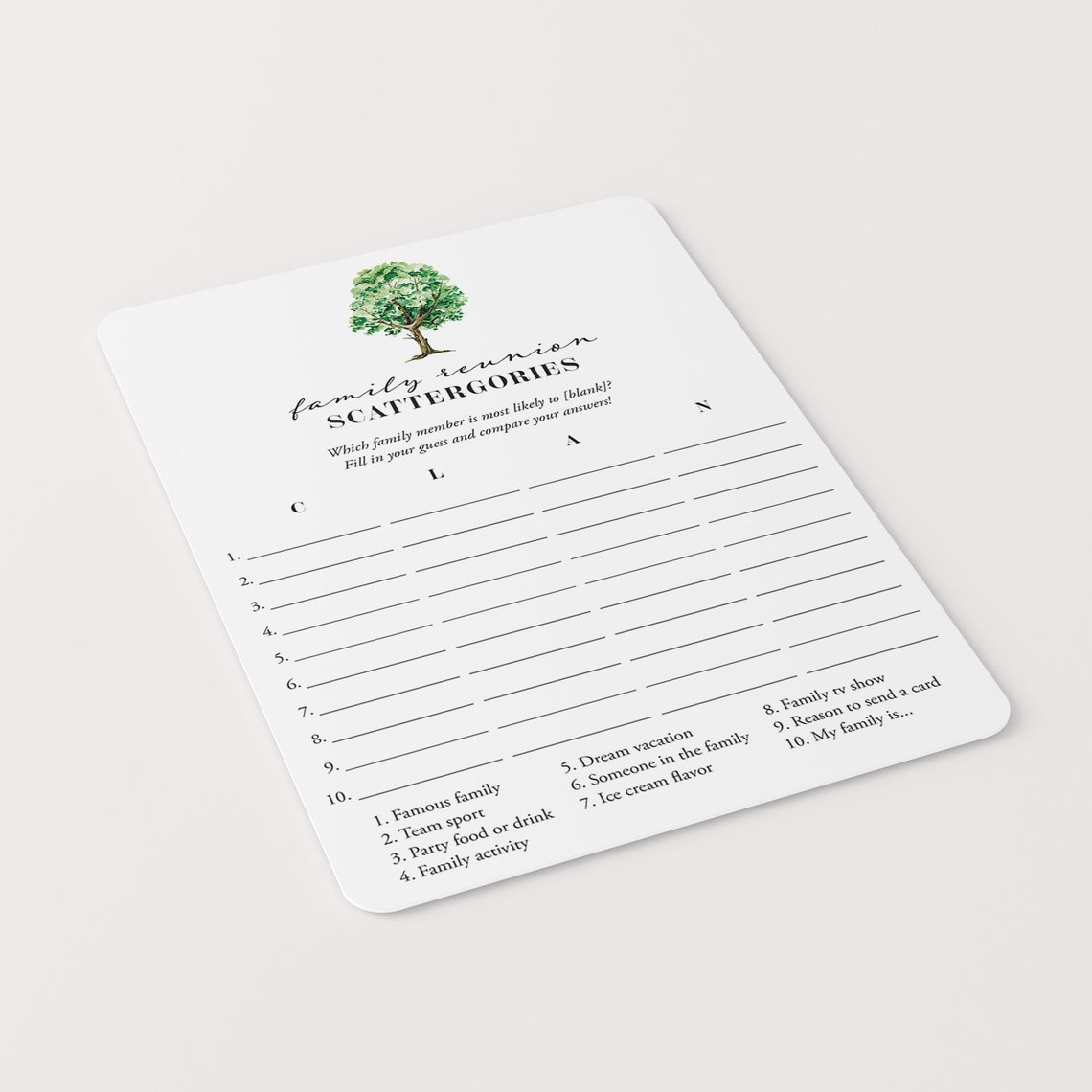 Printable Family Reunion Games Family Reunion Party Activities Etsy 