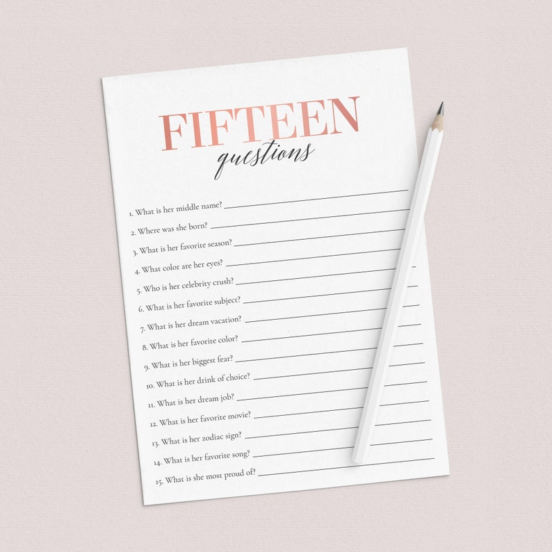 Quinceanera Party Game Printable How Well Do You Know the Etsy