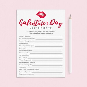 Galentines Day Games Printable Adult Galentine's Day Party Bundle Ladies Night Game Ideas Girls Night In Games Bundle Red Galentine Day RL1 image 2