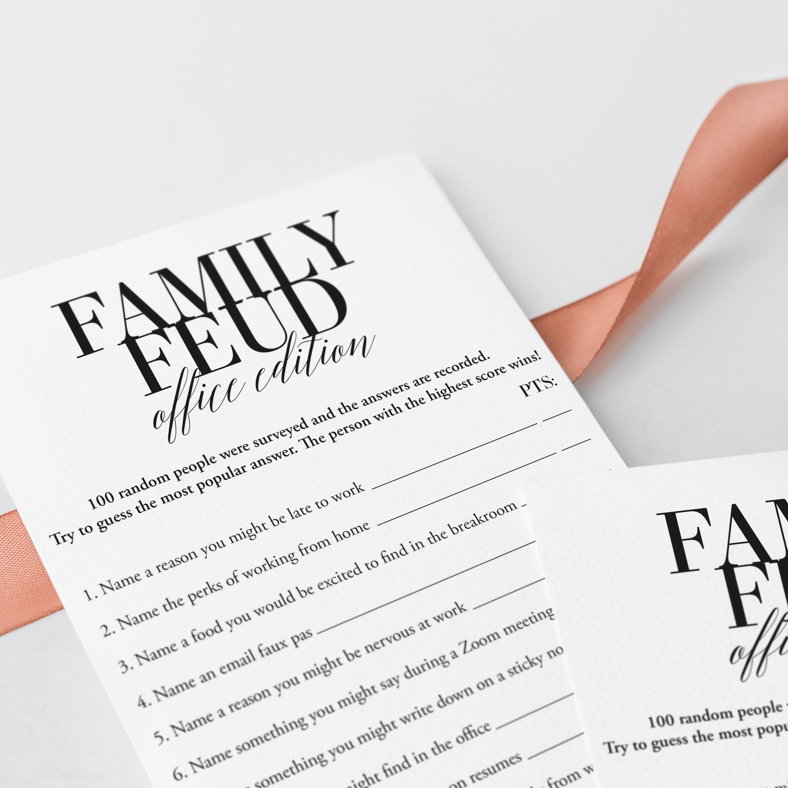 Office Family Feud Game Printable Office Feud Questions and Etsy