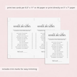 Would She Rather Birthday Game Printable Birthday Party Games for Her Instant Download Birthday Game for Women Simple Birthday Games DIY CT1 image 4