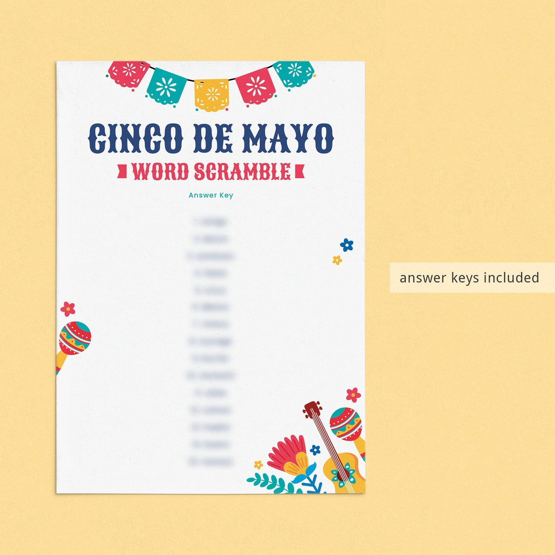 Cinco De Mayo Games Printable Cinco De Mayo Party Game Bundle 5 De Mayo ...