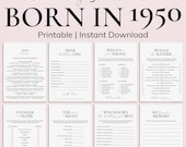Born in 1950 Womens Birthday Party Games Minimal 76th Birthday Games Turning 76 Years Old Mom's 76th Birthday Celebration for Family PP2