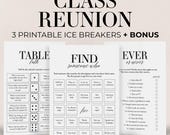 Class Reunion Ice Breaker Games High School Reunion Icebreakers Printable Class Reunion Bingo Find Someone Who Conversation Starters MB2