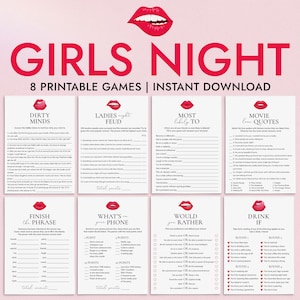 Girls Night Games Bundle Printable Ladies Night Adult Girls Trip Girls Night Out Games Fun Girls Night In Dirty Minds Girl Game Night RL1