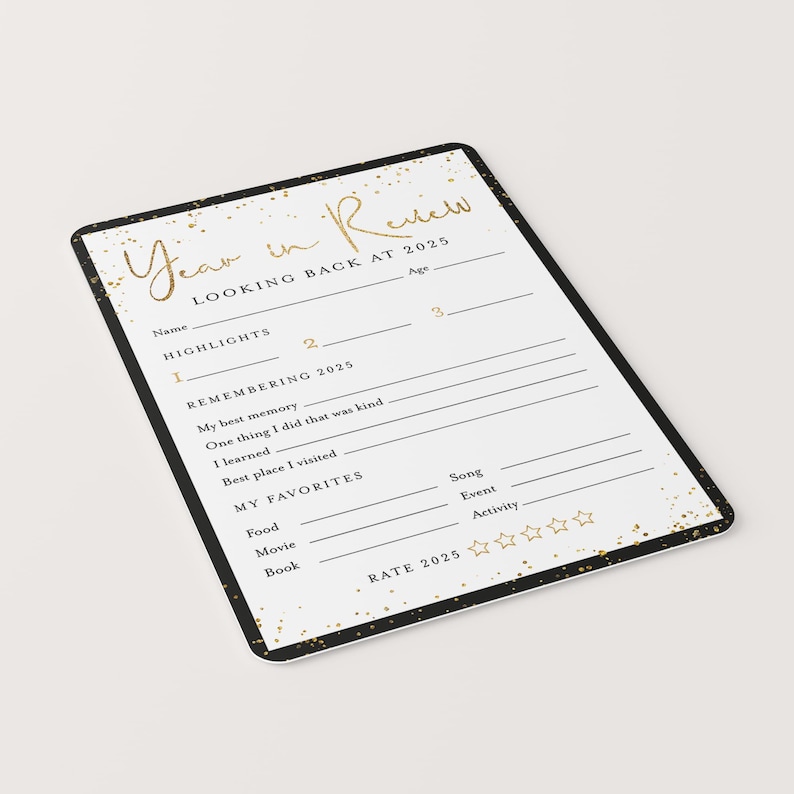 New Year's Printables 2025 Year In Review 2026 Resolutions New Year's Activity Family New Years Ideas 2025 Reflection Cards Time Capsule BG2 Bild 7