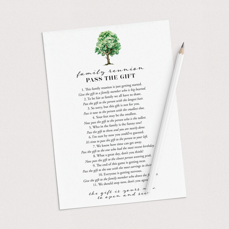 Pass the Gift Family Reunion Game Together With Family Funny Etsy