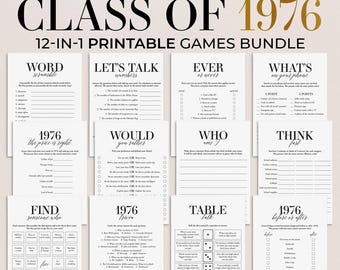 50th Class Reunion Games Printable Class of 1976 Reunion Party Games 50th High School Reunion 50 Year Class of 1976 Trivia 50th Reunion MB2