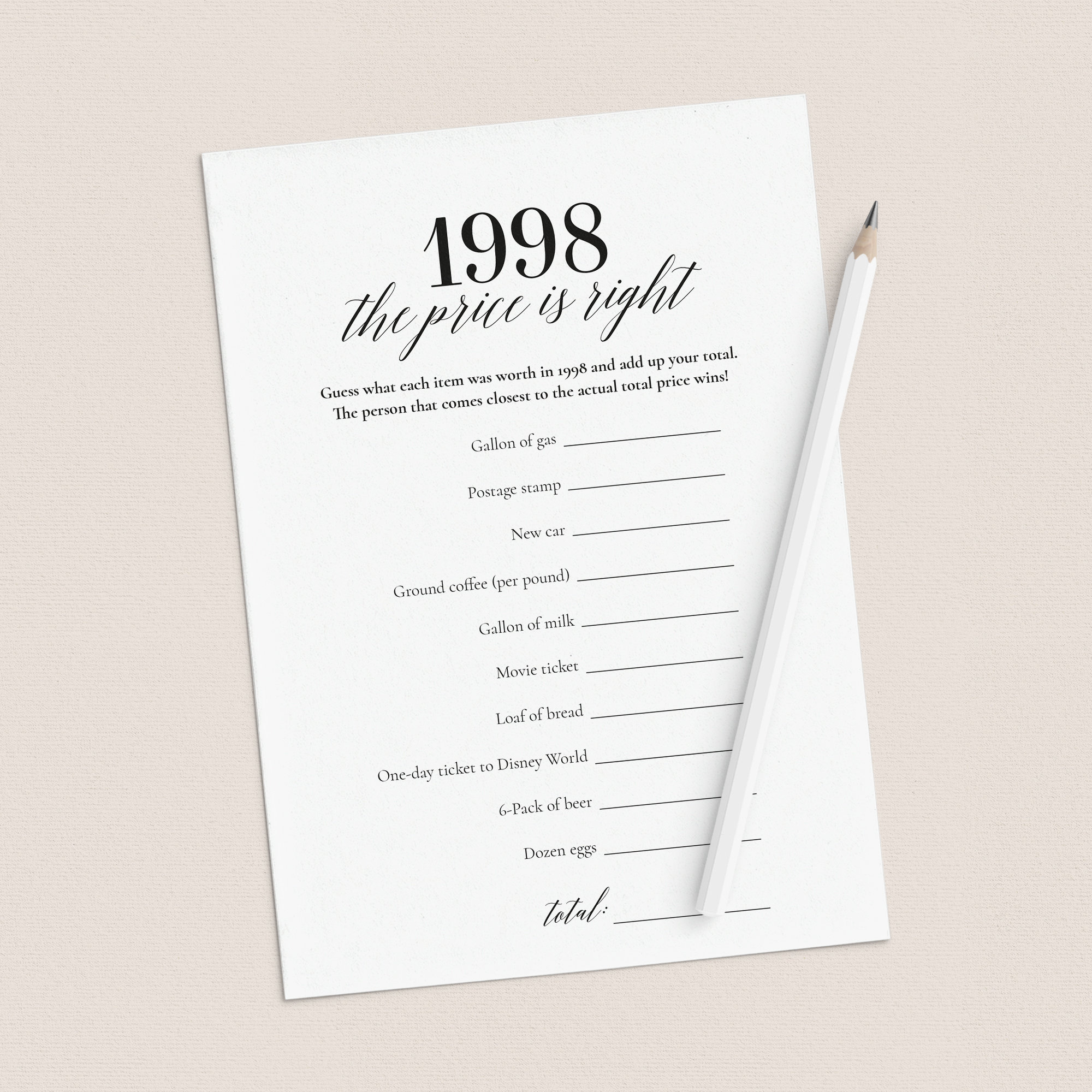 25th Anniversary Games Printable Married in 1998 Games Bundle - Etsy