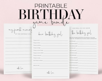 Girl Birthday Games Printable Birthday Party Games For Her How Well Do You Know The Birthday Girl My Favorite Memory Birthday Wishes DIY MM1