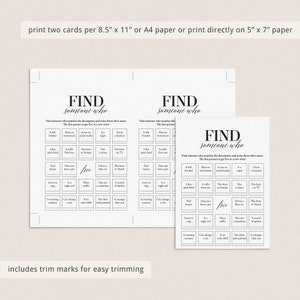 Icebreaker Bingo Find Someone Who Printable Icebreaker Cards Mingle Bingo Human Social Game Minimalist Party Starter Easy Party Game MB2 image 5