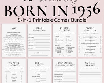 Born in 1956 70th Birthday Party Games for Women Minimal Birthday Games Turning 70 Years Old 70th Birthday Gift Ideas Games for Family PP2