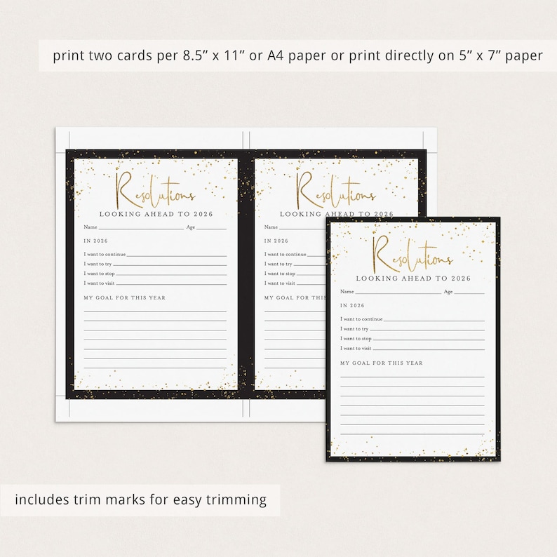 New Year's Printables 2025 Year In Review 2026 Resolutions New Year's Activity Family New Years Ideas 2025 Reflection Cards Time Capsule BG2 Bild 5