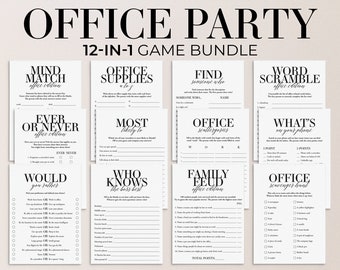 Office Party Games Bundle Printable Games for Work Team Building Icebreaker Games Simple Happy Hour Games Fun Work Party Activities MB2