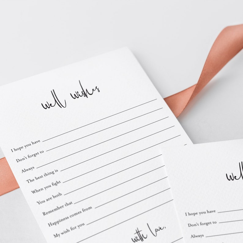 Well Wishes for the Mr and Mrs Printable Modern Minimalist - Etsy Canada