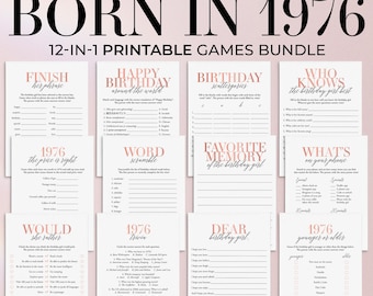 50th Birthday Games for Her Born in 1976 Adult Birthday Games Rose Gold Over The Hill Birthday Party Games for Woman Turning 50 Birthday MB2