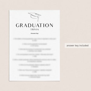 Graduation Trivia Quiz Printable Grad Party Trivia Questions and ...