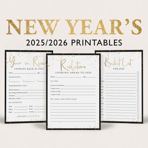 New Year&#39;s Printables 2025 Year In Review 2026 Resolutions New Year&#39;s Activity Family New Years Ideas 2025 Reflection Cards Time Capsule BG2