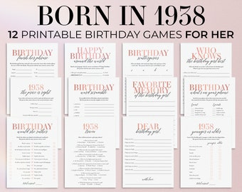 86th Birthday Games for Her Born in 1938 Birthday Games Elegant Birthday Party Games Back in 1938 Trivia Printable 86 Birthday Grandma MB2