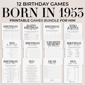72nd Birthday Games for Men Born in 1953 Games Turning 72 Years Old Adult Bday Party Games for Grandpa Dad Man 72nd Birthday Printables MB2