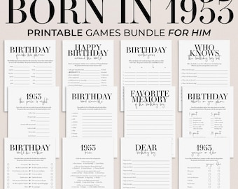 Born in 1953 Birthday Games for Him, 73rd Birthday Party Game Bundle, 12 Printable Games MB2