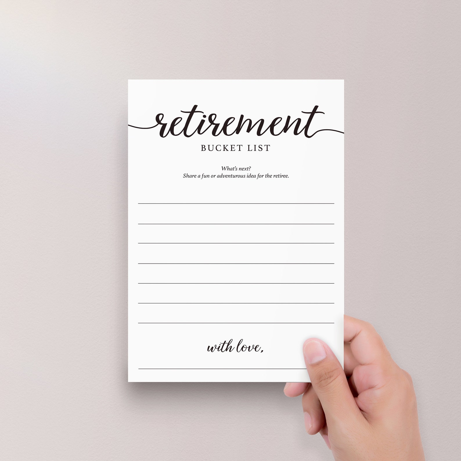 Retirement Bucket List Cards Printable Minimal Calligraphy - Etsy