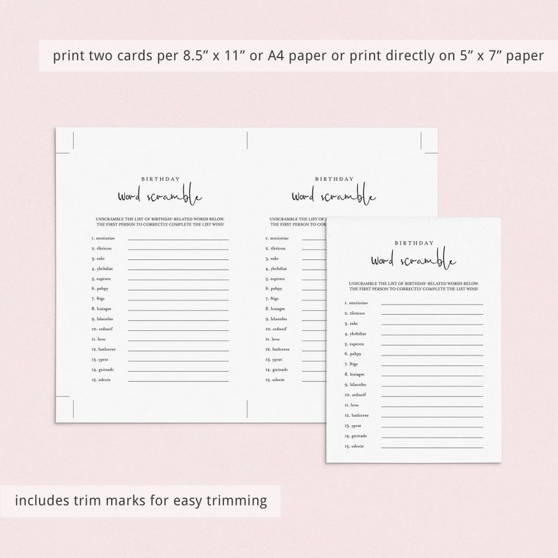 Printable Birthday Games For Her Birthday Party Game Bundle Instant Download Birthday Games Printable Girl Birthday Games 30th 40th 50th MM1 image 7