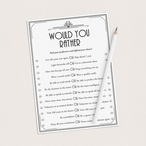 Great Gatsby New Year's Eve Party Games Printable Gatsby Theme New Year ...
