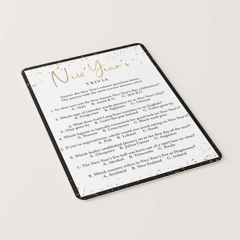 New Years Trivia Printable New Years Quiz Fun Facts About New Etsy New Years Trivia Printable New Years Quiz Fun Facts About New Etsy