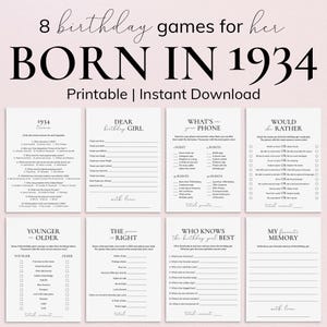 Born in 1934 91st Birthday Party Games for Women Bday Party Ideas Turning 91 Years Old Mom&#39;s 91st Birthday Celebration Games for Family PP2