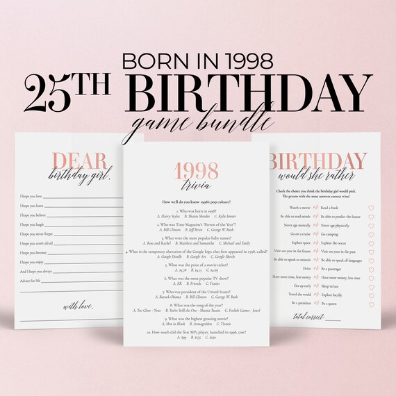 Adult Birthday Party Games Bundle Printable Adult Party 