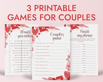 Couple Games Printable, Date Night Games, Marriage Anniversary Games, Fun  Party Games for Couples, Valentines Day Games, Couples Night Games 