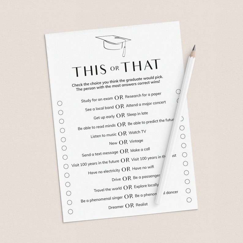 Simple Graduation Party Games Printable Modern Grad Games - Etsy
