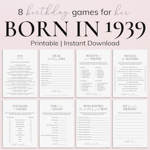 Born in 1939 86th Birthday Party Games for Women Bday Party Ideas Turning 86 Years Old Mom&#39;s 86th Birthday Celebration Games for Family PP2