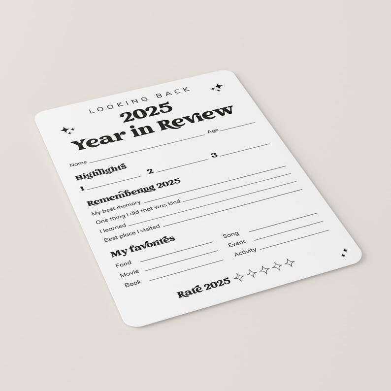 New Years Printables 2026 New Years Resolutions 2025 Year in Review New ...