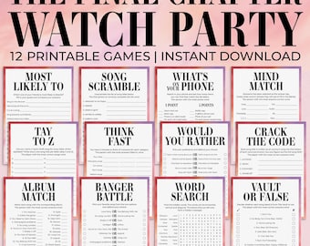 Eras Watch Party Games Printable End of an Era Party Decor Pop Music Trivia Eras Theme Party Fun Music Tour Games Final Show Watch Night TS1
