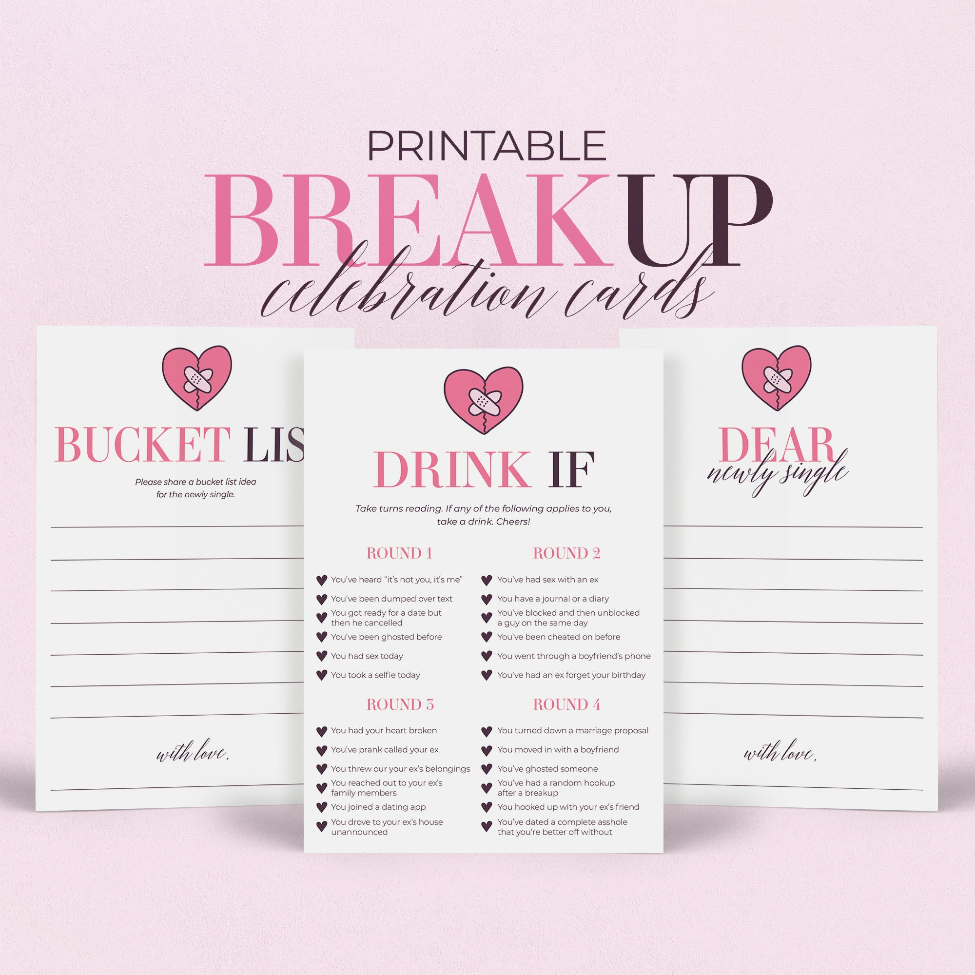 Breakup Care Package Printable Breakup Support Ideas Instant pic