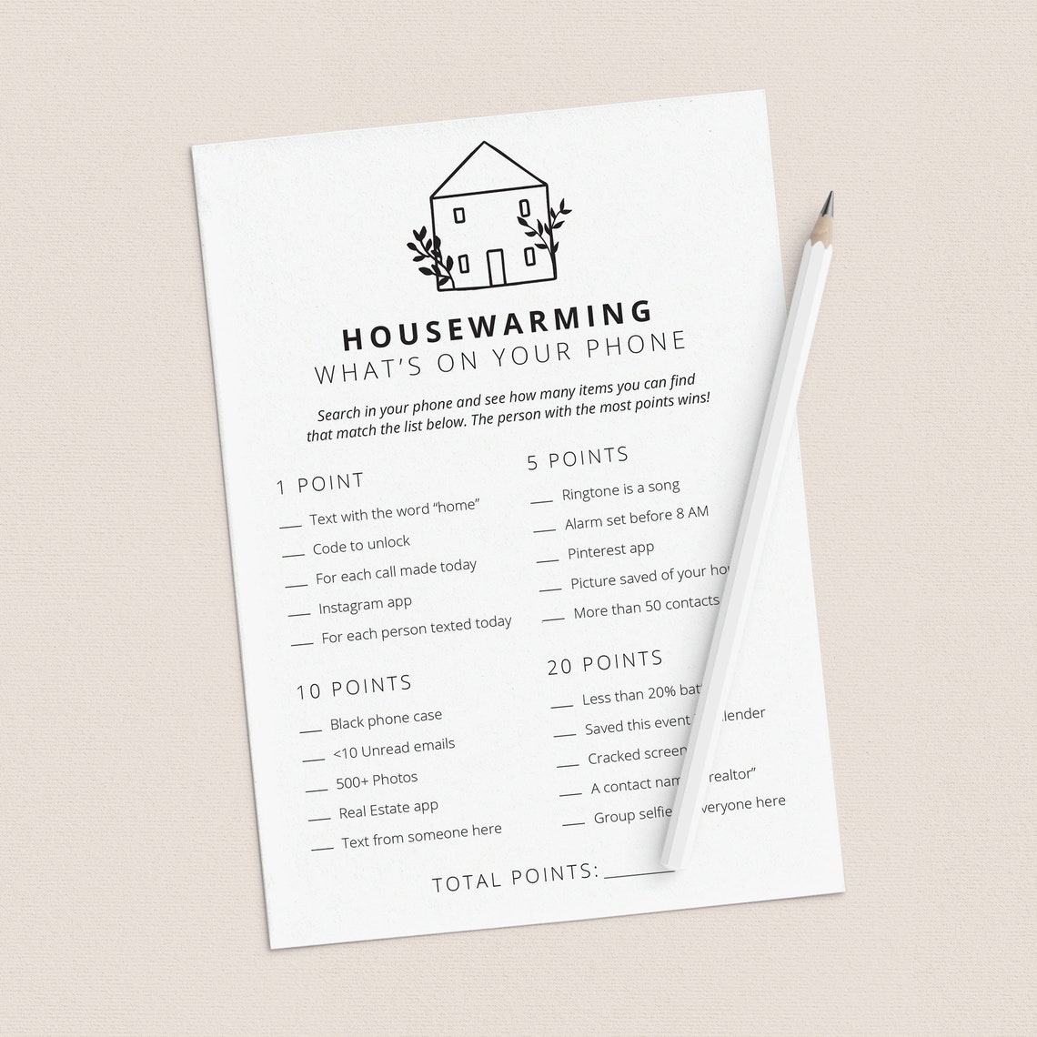 Housewarming Games Printable Minimal Housewarming Party Games - Etsy