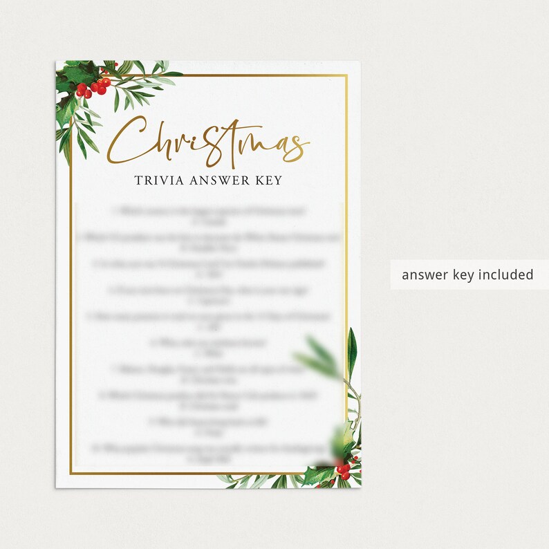 Christmas Trivia Printable Christmas Quiz Fun Facts About - Etsy
