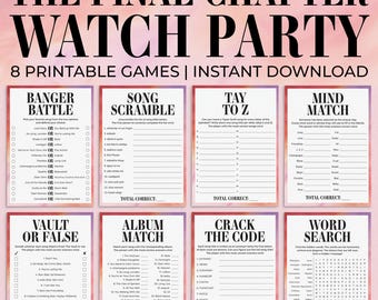 End of an Era Watch Party Games Printable Eras Party Decor Pop Star Trivia Music Tour Viewing Party Activities Eras Documentary Series TS1