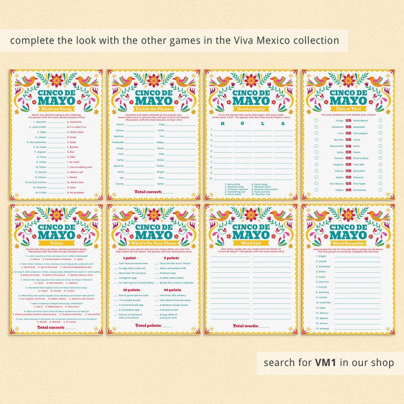 Cinco De Mayo Trivia Game Printable Cinco De Mayo Game for - Etsy