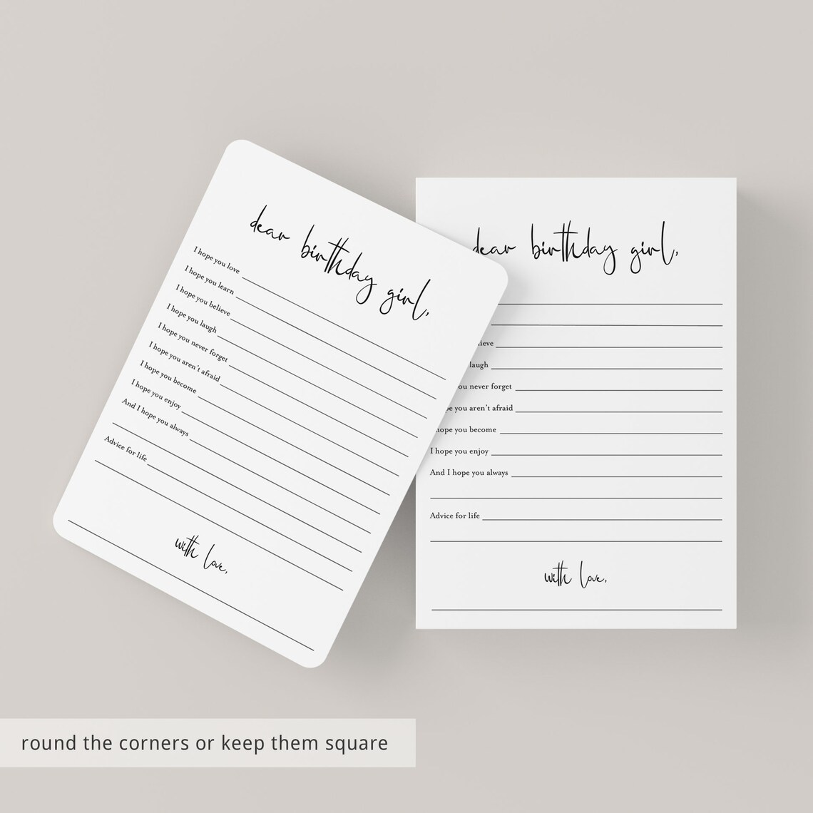 Birthday Wishes for Her Printable Wishes for the Birthday Girl - Etsy