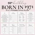 Born in 1971 55th Birthday Party Games for Women Minimal Birthday Games Turning 55 Years Old 55th Birthday Gift Ideas Games for Family PP2 product logo