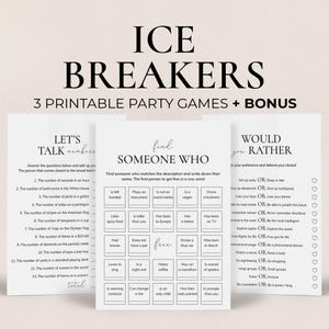 Ice Breaker Games Printable Icebreakers for Adults Get To Know You Games for Women Dinner Table Games Conversation Cards Human Bingo PP2