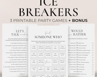 Ice Breaker Games Printable Icebreakers for Adults Get To Know You Games for Women Dinner Table Games Conversation Cards Human Bingo PP2