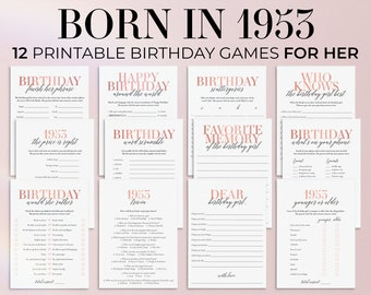 71st Birthday Games for Woman Born in 1953 Birthday Turning 71 Party Games for Her Printable Female 71st Birthday Trivia Back in 1953 MB2