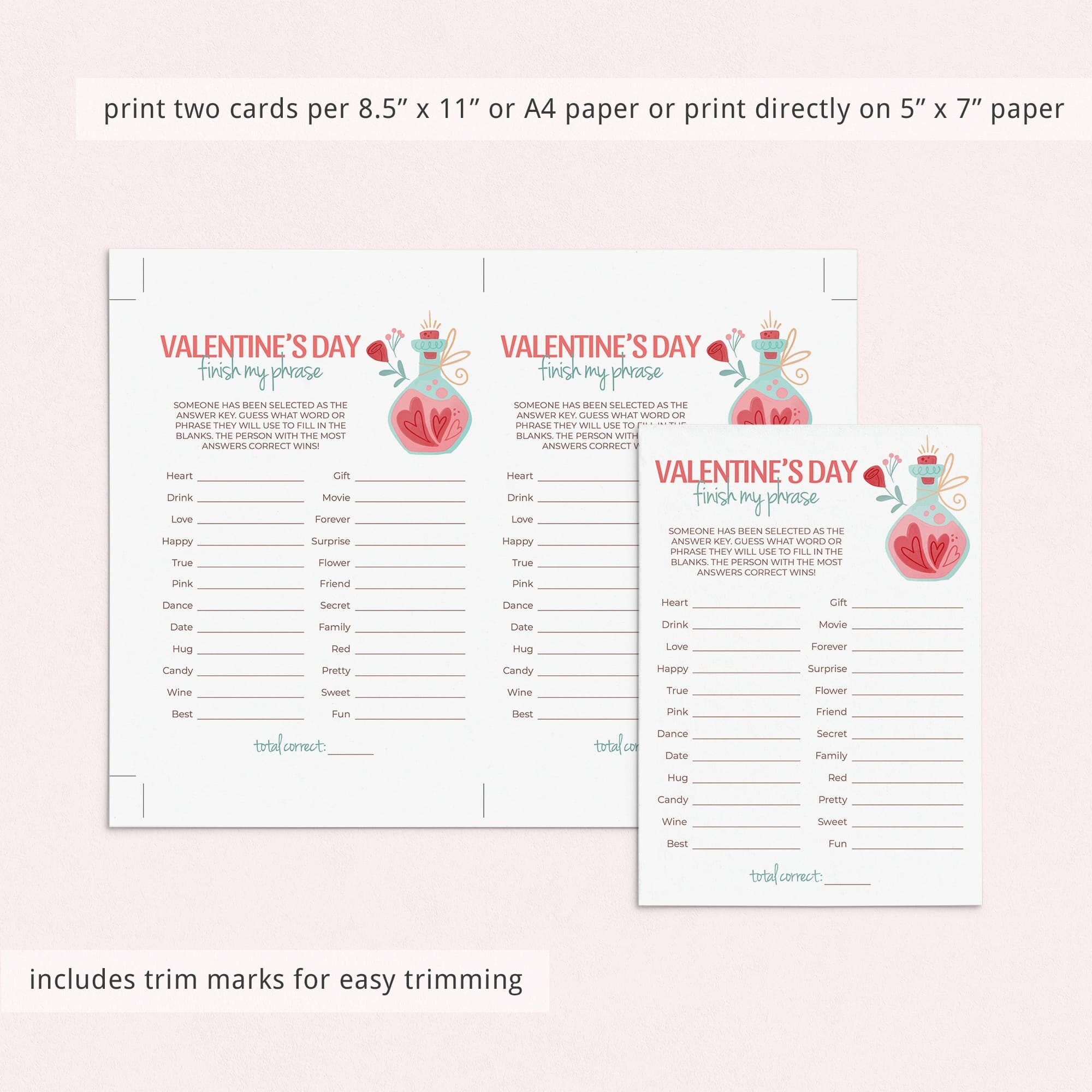 Valentine's Day Games Bundle Printable Valentines Party Game Pack ...