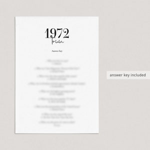 1972 Trivia Printable 70s Quiz 51st Birthday Party Game Back to the 70s ...